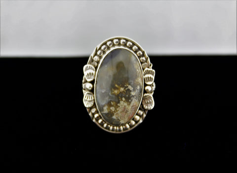 Native American Sterling Silver Lace Agate Ring