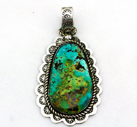 Merlin James Sterling Turquoise Pendant