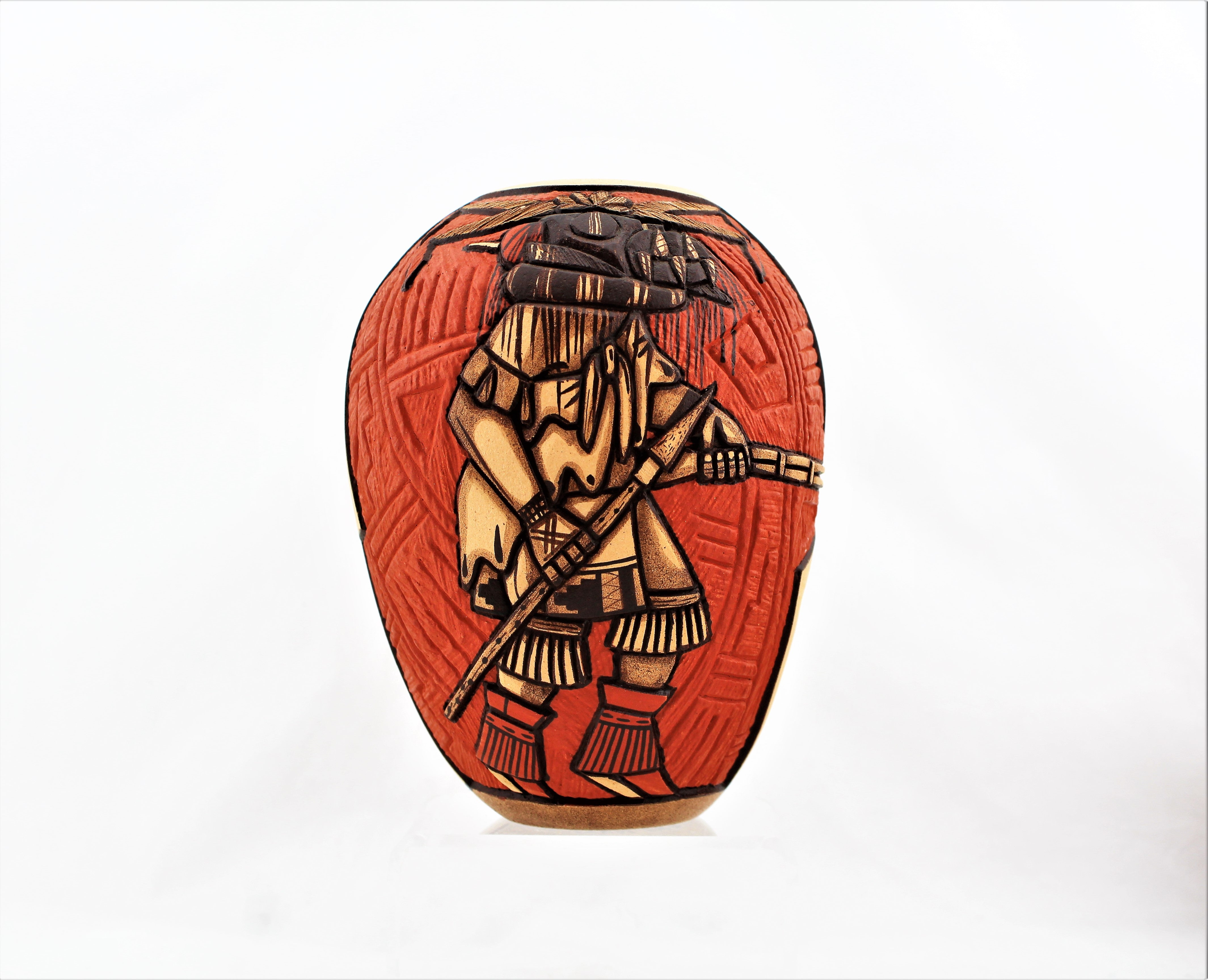 Marty Naha and Elvira Nampeyo Carved Redware Pottery