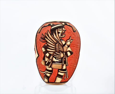 Marty Naha and Elvira Nampeyo Carved Redware Pottery