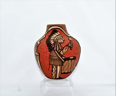 Marty Naha and Elvira Nampeyo Carved Redware Pottery