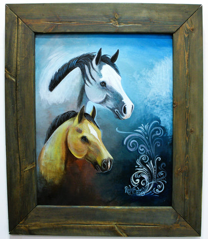 Ridgley Bedonie Blue Horse Painting