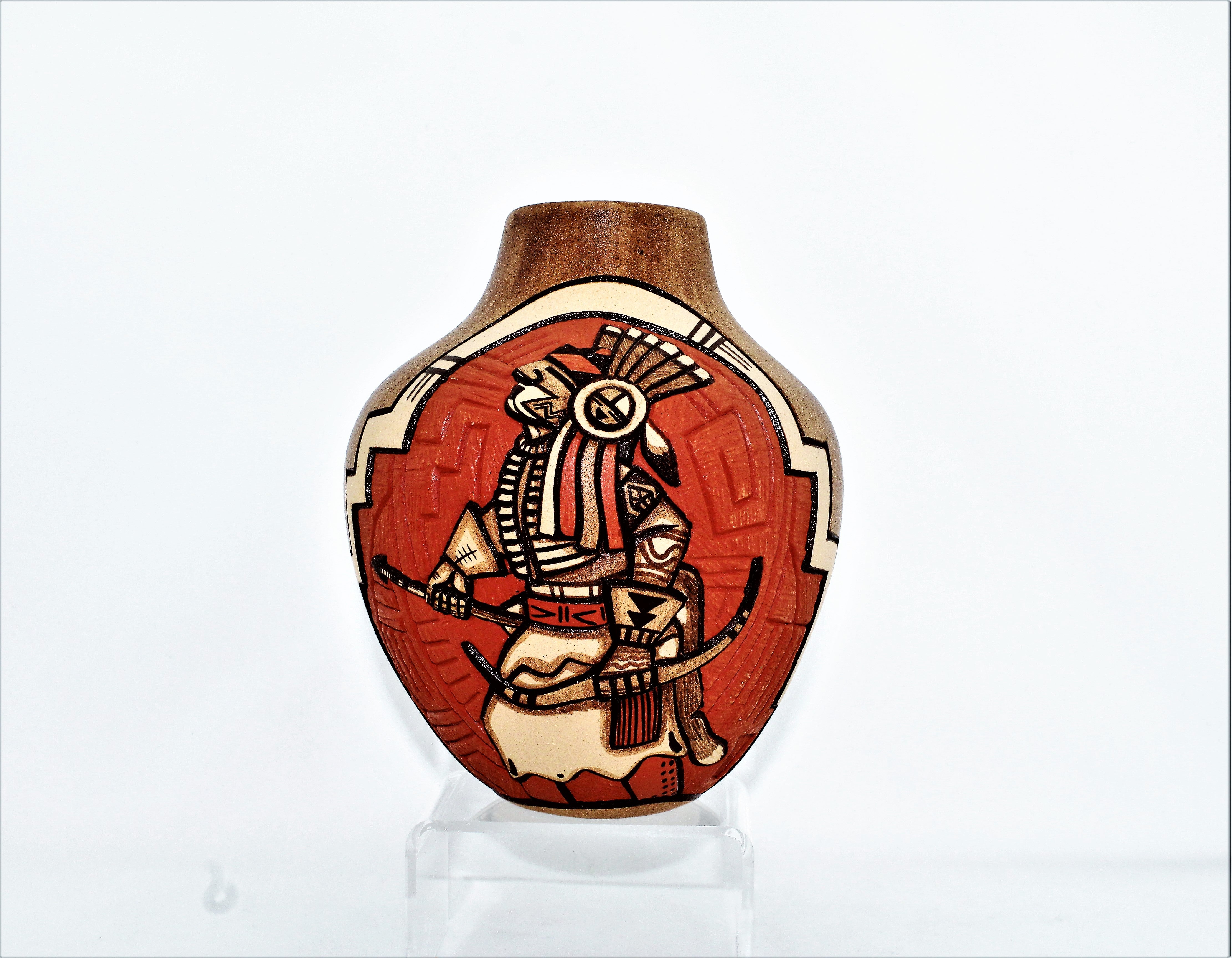 Marty Naha and Elvira Nampeyo Carved Redware Pottery