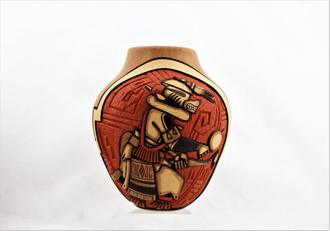 Marty Naha and Elvira Nampeyo Carved Redware Pottery