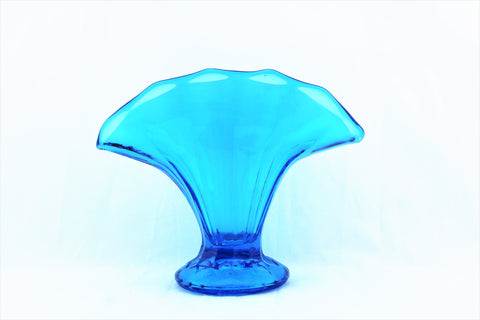 Vintage Ice Blue Fan Shaped Vase