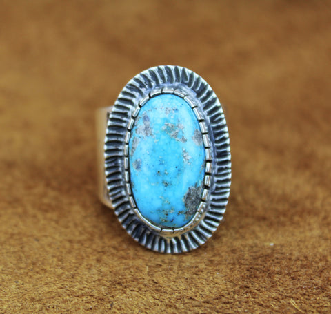 Tommy Jackson Apache Blue Turquoise Ring