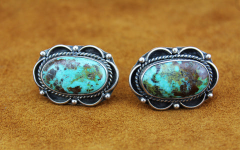 Sterling Silver Turquoise Cuff Links