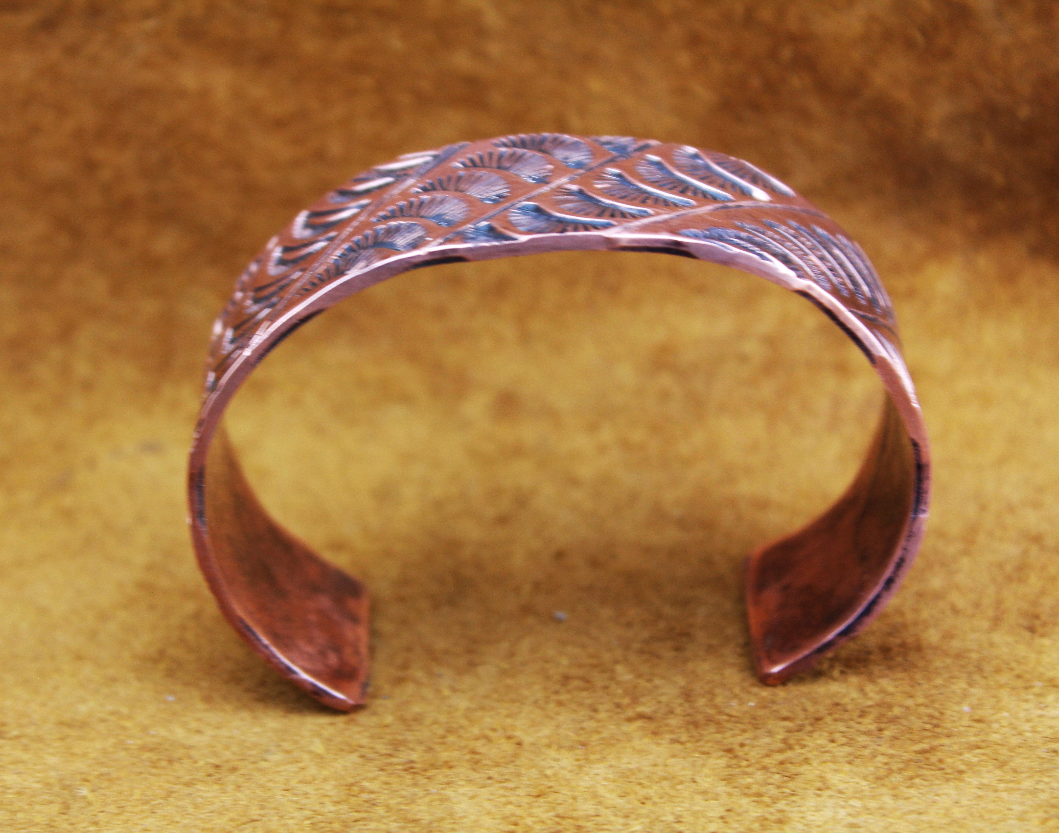 Merlin James Stamped Copper Bracelet