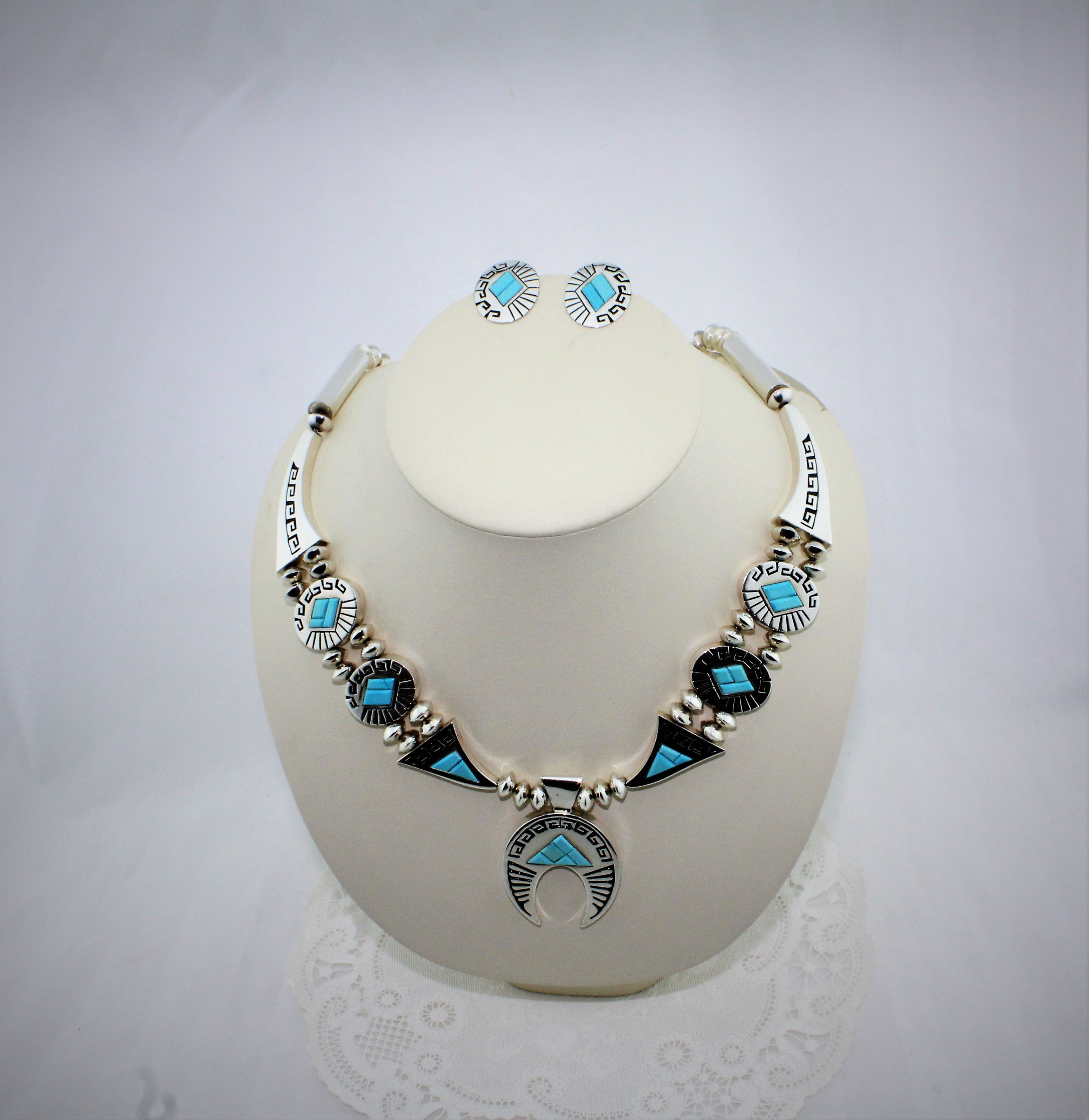 Alvin Begay Double-Sided Necklace and Earrings Set