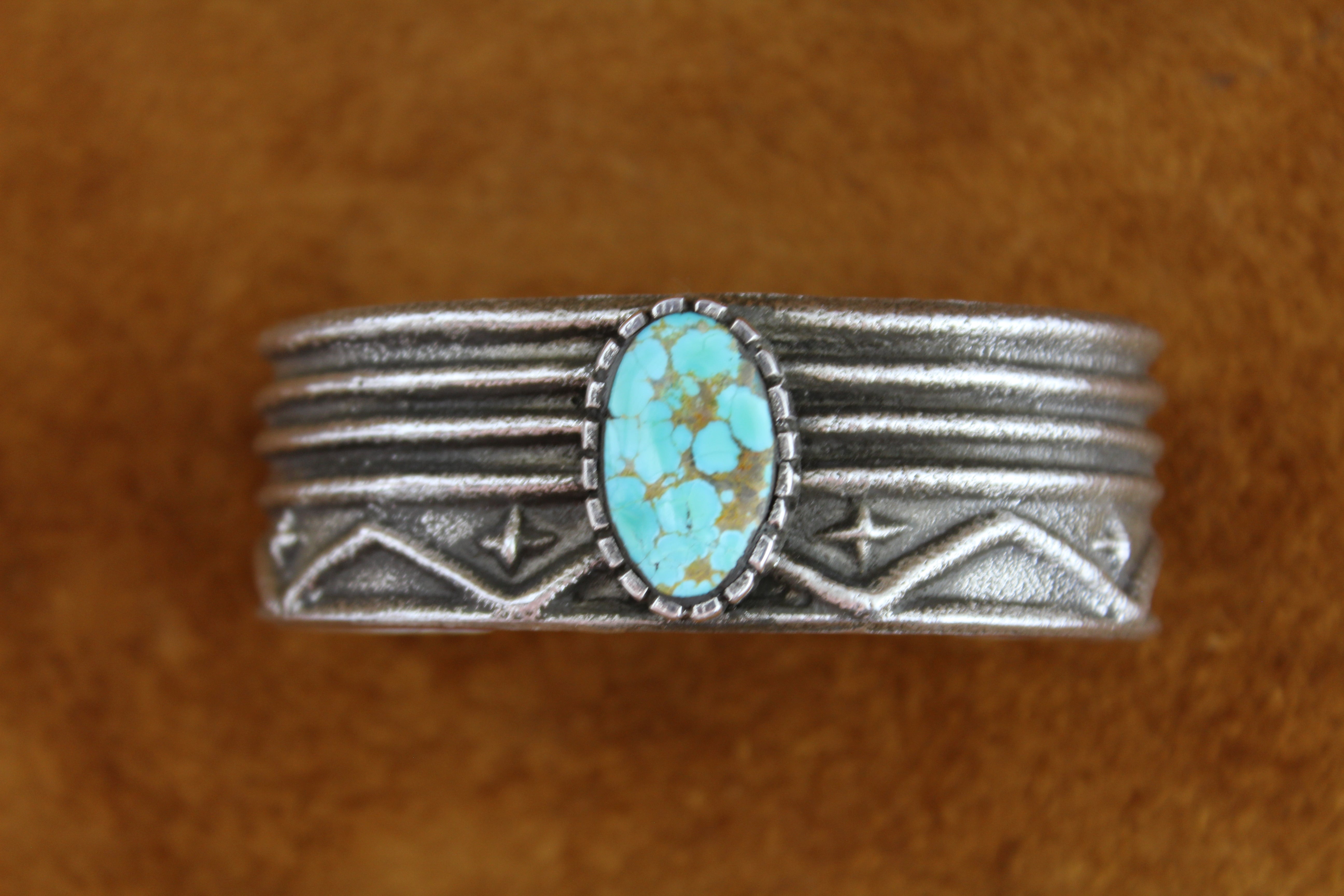 Merlin James Sterling Turquoise Tufa Cast Bracelet