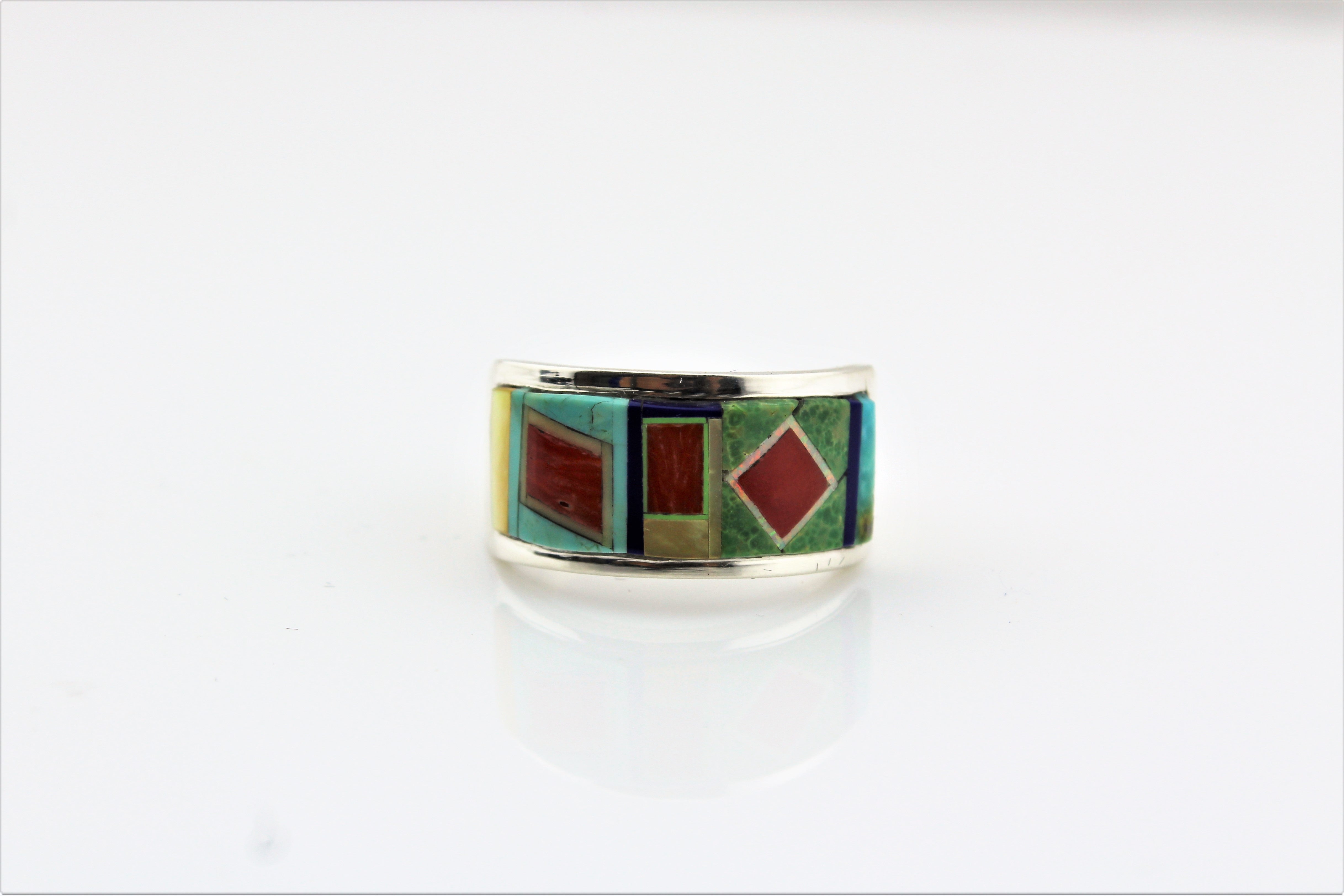 Abraham Begay Sterling Micro-Inlay Ring