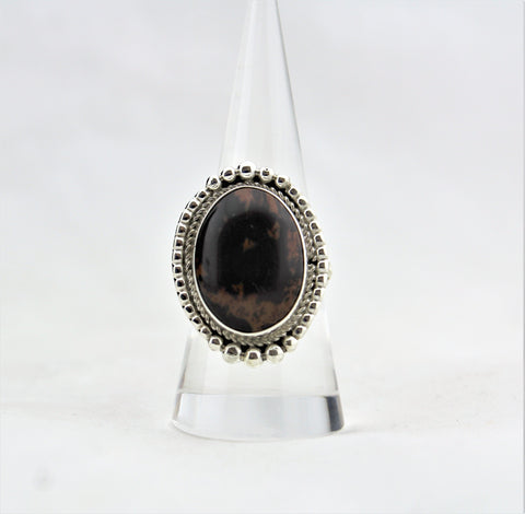 Sam Edsitty Sterling Silver Mahogany Obsidian Ring