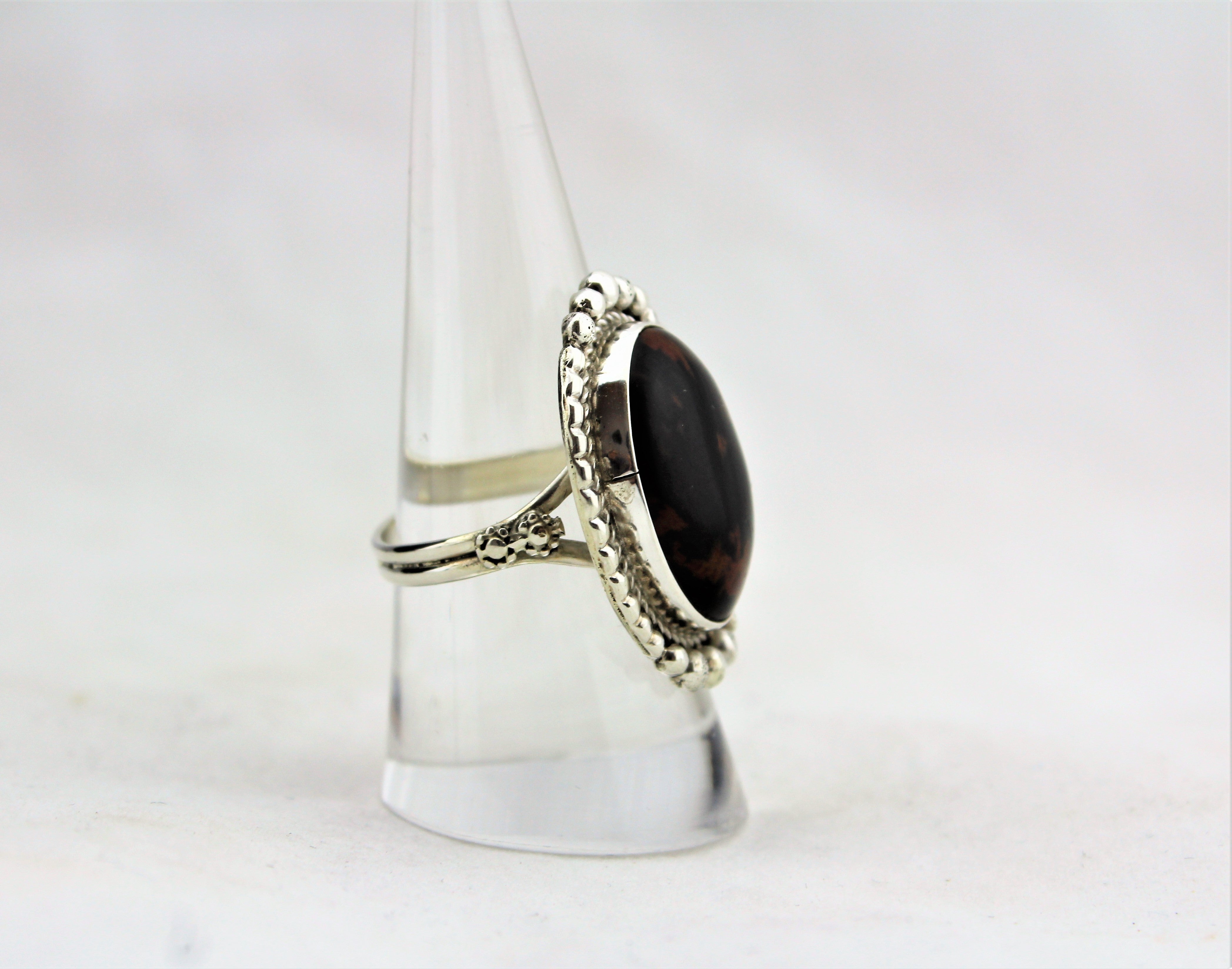 Sam Edsitty Sterling Silver Mahogany Obsidian Ring