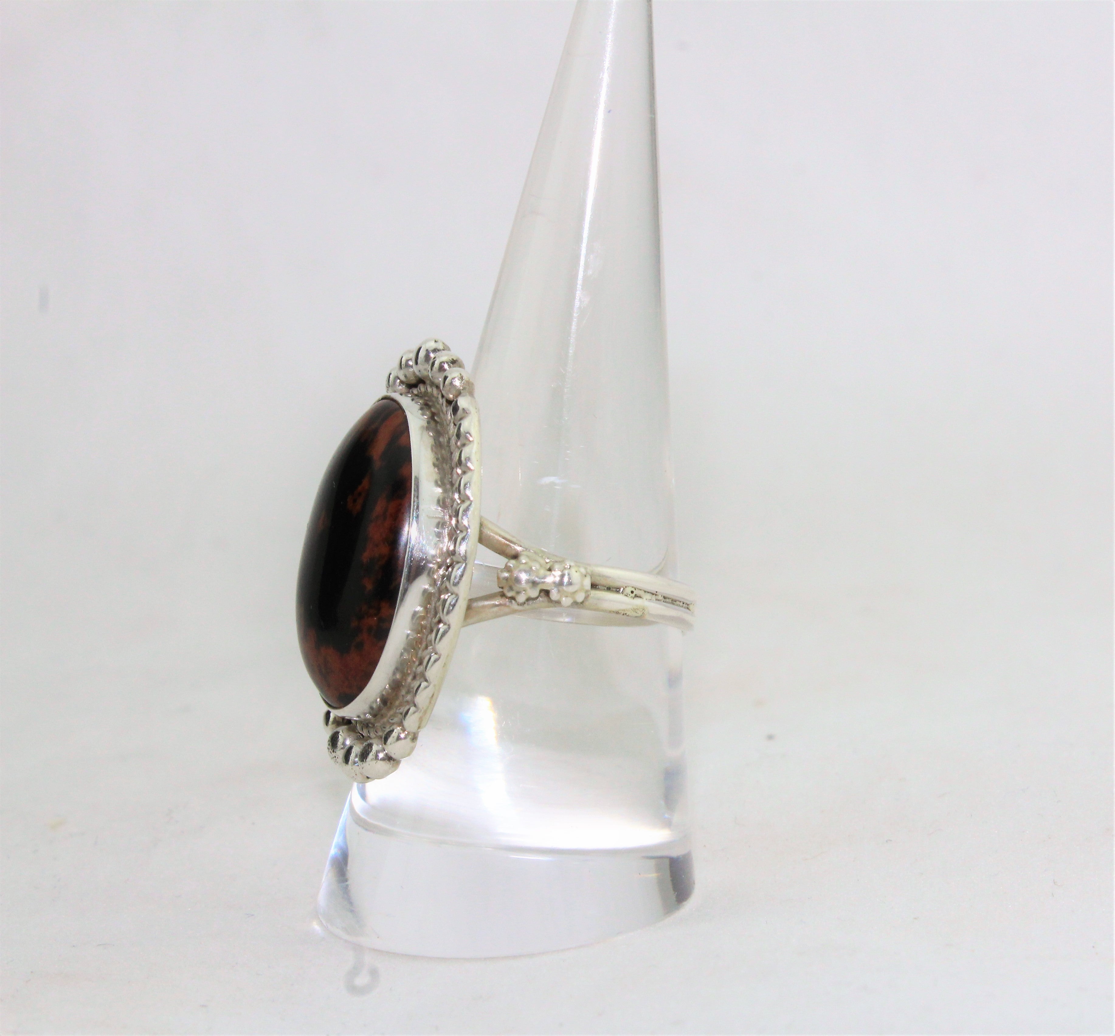 Sam Edsitty Sterling Silver Mahogany Obsidian Ring