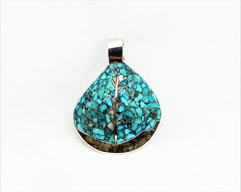 Santo Domingo Corn Stalk Mosaic Shell Pendant