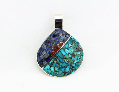 Santo Domingo Rain Clouds Mosaic Shell Pendant