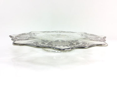 Sterling Silver Overlay Cake Plate