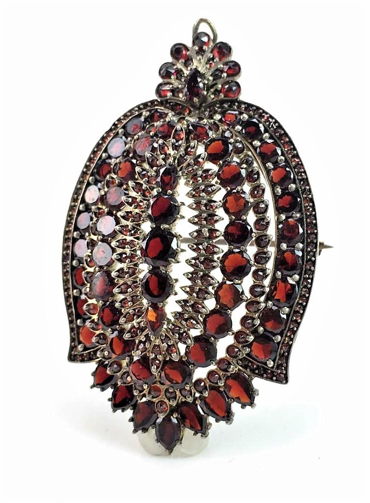 Victorian Garnet Encrusted Brooch