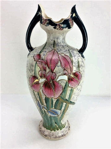 Art Nouveau Satsuma Large Floral Vase