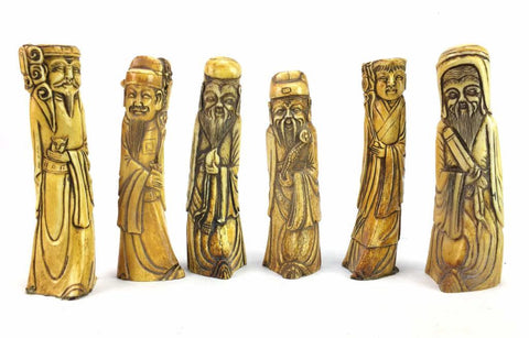 Carved Bone Immortal Figures